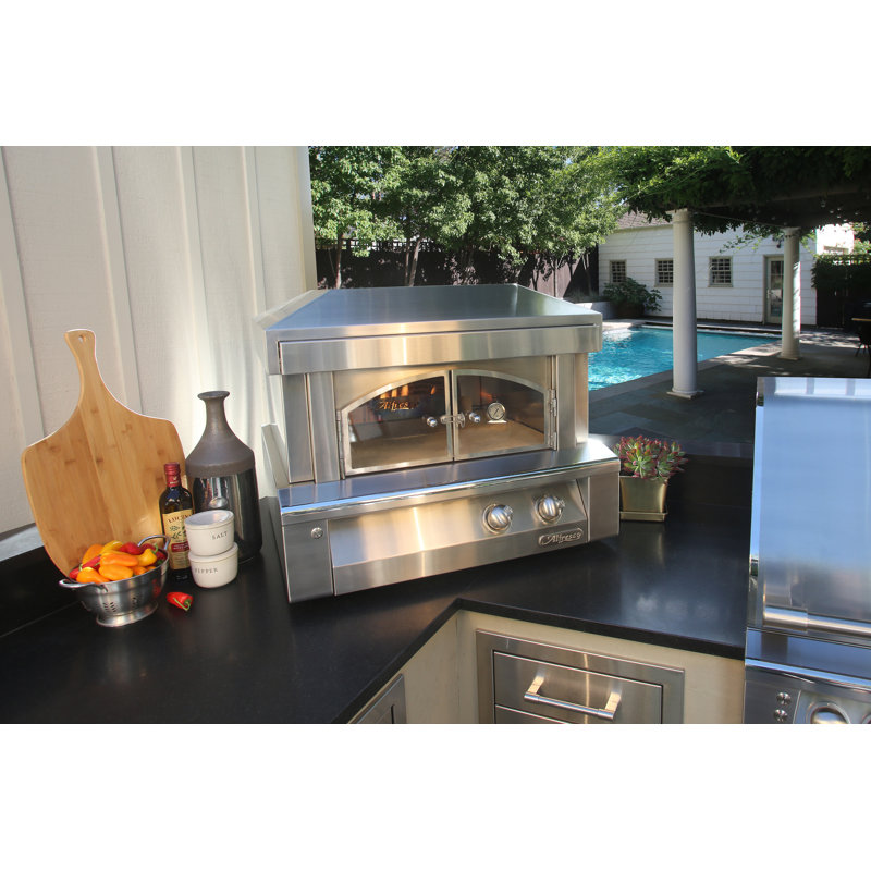 Alfresco Stainless Steel Countertop Natural Gas Pizza Oven in Silver